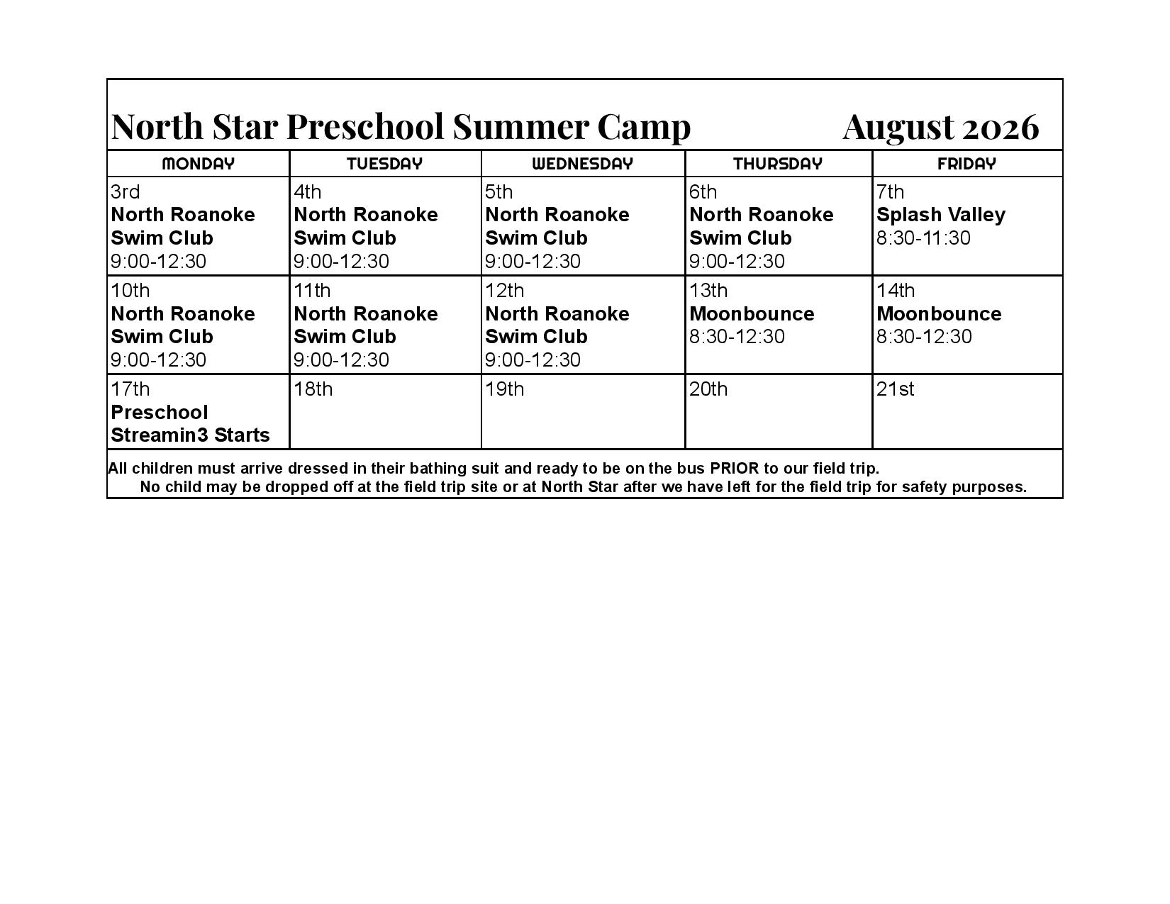 Preschool August 2026